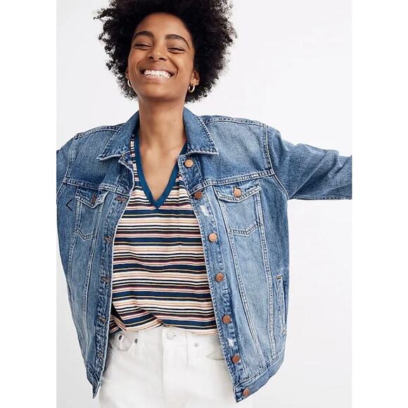 Madewell Jackets & Blazers - Madewell The Oversized Jean Denim Cotton Jacket- XS